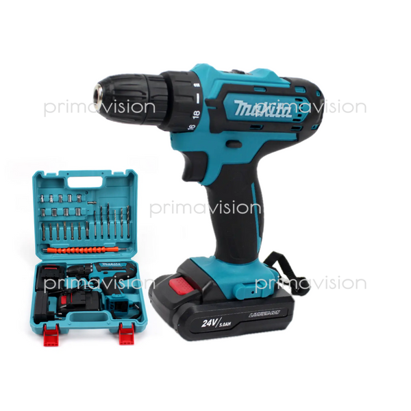 Шуруповерт Makita DF550 DWE (24V, 5.0 AH) з набором інструментів. Акумуляторний шуруповерт Макіта DF550DWE фото