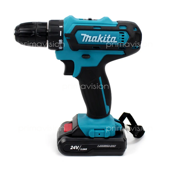 Шуруповерт Makita DF550 DWE (24V, 5.0 AH) з набором інструментів. Акумуляторний шуруповерт Макіта DF550DWE фото