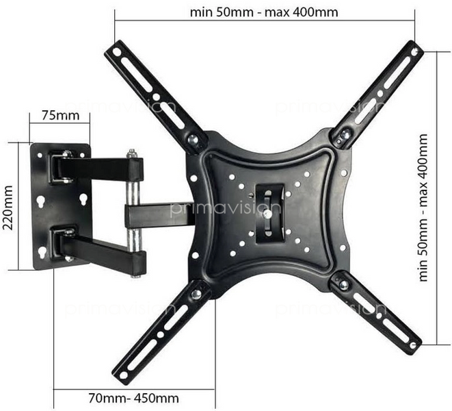 Крепление поворотное настенное для телевизора (кронштейн) 14-55" до 50кг HDL-117B2 фото